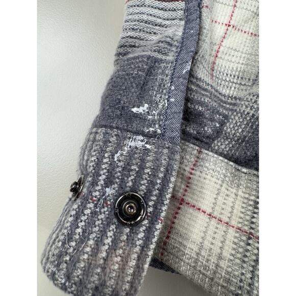 Horny Toad Womens Flannel Shacket Top S Blue Plaid Workwear Outdoor Hike Grunge - Picture 10 of 16